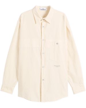 Stone Island Marina Cotton Nylon Panama Overshirt - Natural