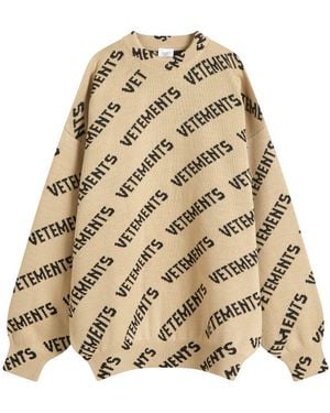 Vetements Monogram Sweater - Natural