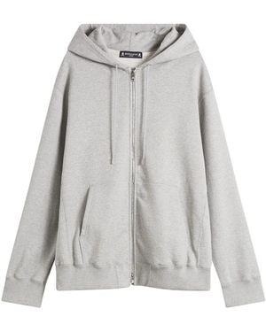 MASTERMIND WORLD Og Embroidery-Ish Zip-Up Hoodie - Grey