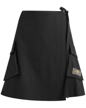 Ganni Stretch Shell Wrap Mini Skirt Presented By End - Black