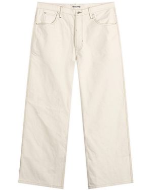 STORY mfg. Hand Applique Poetry Trousers - Natural