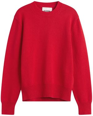 Jil Sander Textured Cotton Crew Neck Sweater