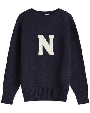 Sunspel X Nigel Cabourn Crew Knit Sweater - Blue