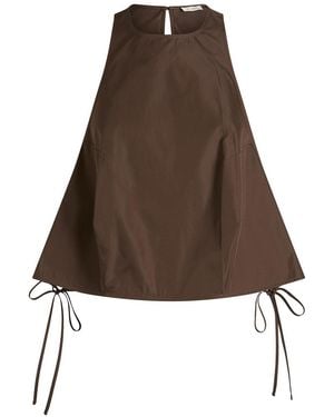 St. Agni Paper Taffeta Cocoon Top - Brown