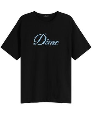 Dime Cursive Paper Cut T-Shirt - Black