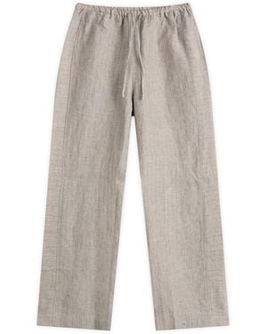 Deiji Studios Double Waist Linen Pants - Gray