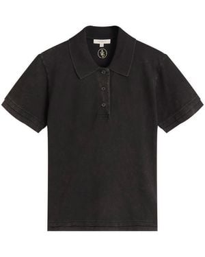 JW Anderson Layered Short Sleeve Polo Top - Black