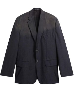 Balenciaga Shadow Prince Of Wales Check Blazer - Blue