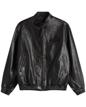 NOTHING WRITTEN Leather Single Rider Jacket - Black