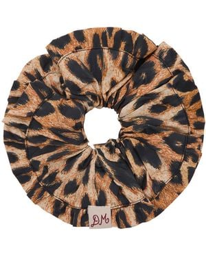 Damson Madder Frill Edge Scrunchie - Brown