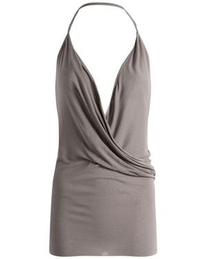 Rick Owens Draped Open Back Top - Gray