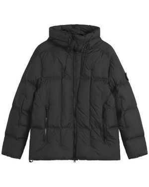 Stone Island Seam Faded Light Nylon Tela Down Jacket - Black
