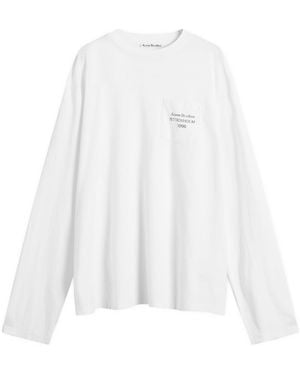 Acne Studios Long Sleeve 1996 Logo Pocket T-Shirt - White