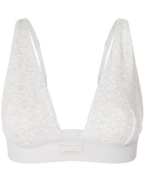 Skims Cotton Rib Plunge Bralette - White