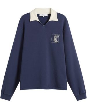 Palmes Boot Open Rugby Shirt - Blue