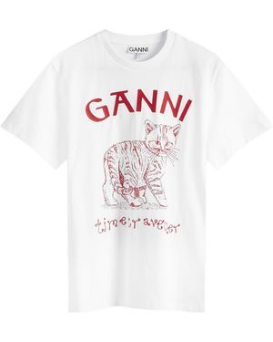 Ganni Cat T-Shirt - White