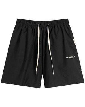 MKI Miyuki-Zoku Washed Ink Flower Shorts - Black