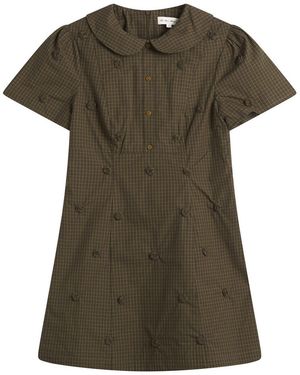 My Mum Made It Rosette Check Mini Dress - Green