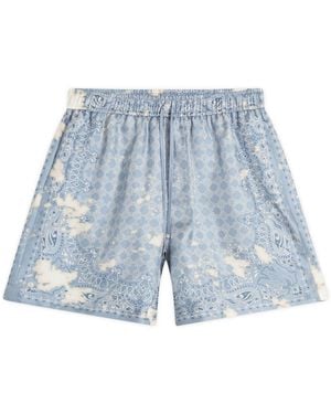Amiri Bleach Bandana Short - Blue