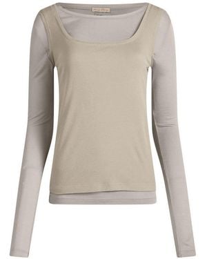 Fruity Booty Double Layer Long Sleeve Top - Gray