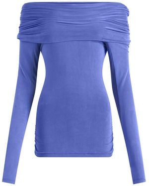 Peachy Den The Kylie Cold Shoulder Top - Blue