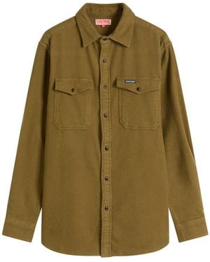 Dubbleware Notched Pocket Flannel Shirt - Green