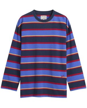 Damson Madder Ali Long Sleeve Stripe T-Shirt - Blue