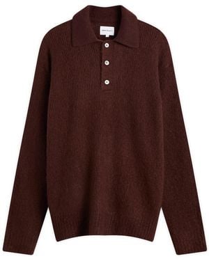 Norse Projects Rasmus Relaxed Brushed Polo - Brown