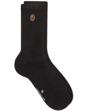 A Bathing Ape Ape Head One Point Socks - Black