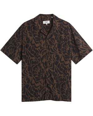 Wax London Didcot Two Tone Floral Vacation Shirt - Black
