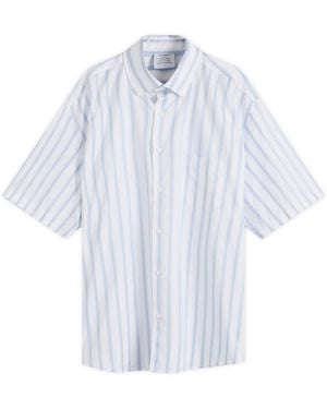 Vetements Pinstripe Short Sleeve Shirt - Blue