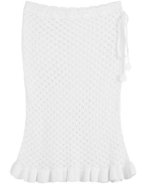 My Mum Made It Lace Knit Midi Skirt - White