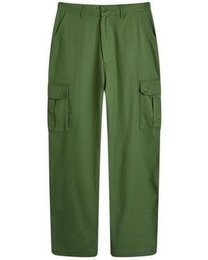 Kardo Ally Herringbone Cargo Trousers - Green