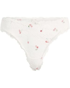 Skims Stretch Lace Dipped Thong - White