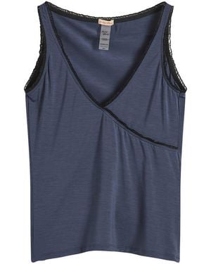 Fruity Booty Frill Wrap Vest Top - Blue