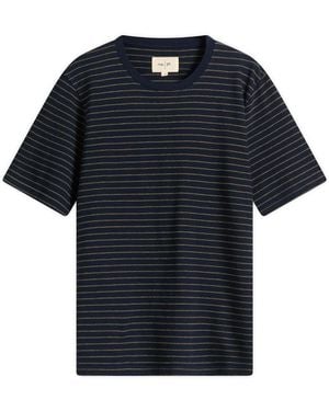 Folk Textured Stripe T-Shirt - Blue