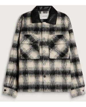 Entire studios Fjord Alpaca Check Shirt Jacket - Black