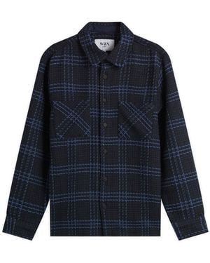 Wax London Whiting Skate Check Overshirt - Blue