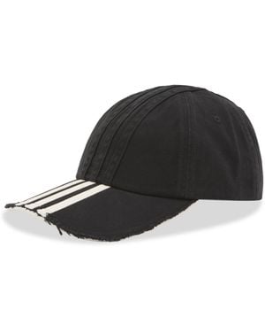 Y-3 Distressed Stripe Cap - Black