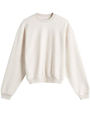 Skims Cotton Fleece Crewneck - White