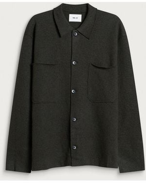 NN07 Jonas Boiled Wool Overshirt - Black