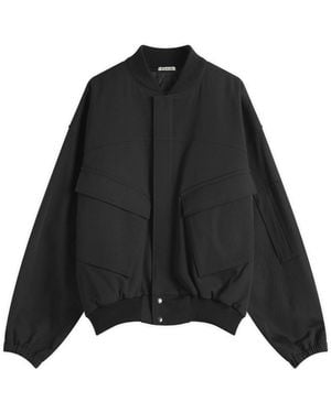 AURALEE Max Gabardine Chambray Padded Flight Blouson - Black