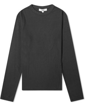Joah Brown Long Sleeve Crew Neck Top - Black