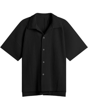 Homme Plissé Issey Miyake Pleat Short Sleeve Shirt - Black