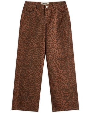 Damson Madder Dion Leopard Jeans - Brown