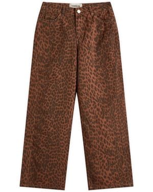 Damson Madder Dion Leopard Jeans - Brown