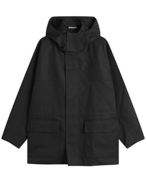 AURALEE High-Density Bonded Cotton Gabardine Blouson - Black