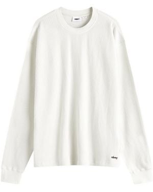 Obey Lowercase Waffle Long Sleeve Thermal - White