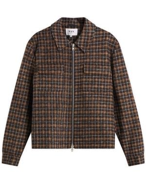 Wax London Osier Drawn Check Jacket - Brown
