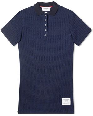 Thom Browne Mini Jacquard Polo Dress - Blue